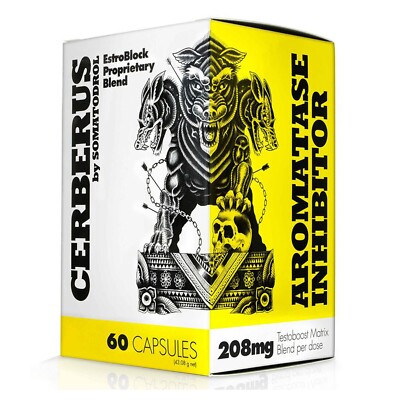 Cerberus 60 Caps Strong Testosterone Booster & Estrogen Blocker, Muscle Growth