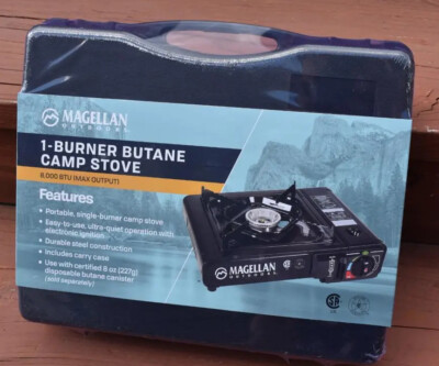 Magellan Outdoors 1-Burner Butane Camp Stove 160814 with Carry Case NWT 