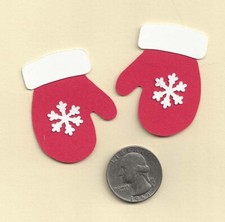 Mitten Die Cuts,, layered -7 pair 14 mittens Christmas Die Cuts, Scrapbooking
