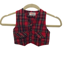 Health-Tex 2T Plaid Tartan Vest Made in the USA Vintage
