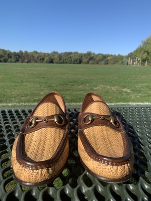 gucci raffia loafers
