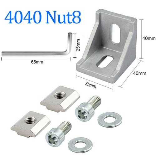 Eckwinkel 20x20/30x30/40x40 Winkel Nut 6/8 Aluprofil Winkel Befestigungsmaterial - Bild 38 von 40