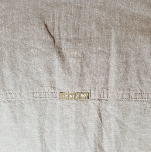 Point Zero Linen Long Sleeve Button Up Shirt Tan Mens Large Retro Resortwear - Picture 3 of 7