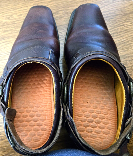 FRYE 70760 Heeled Mules Women's 8 Harness Brown Leather Western Shoe Booties USA - Picture 6 of 11