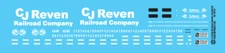 N Scale - CJ Reven Railroad Company Locomotive Decals