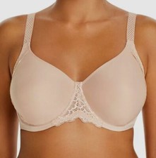  99 Simone Perele Women's Beige Solid Caresse Underwire Plunge Bra Size 32B
