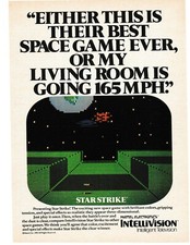 1982 VINTAGE PRINT AD - INTELLIVISION STAR STRIKE MATTEL ELECTRONICS AD ONLY
