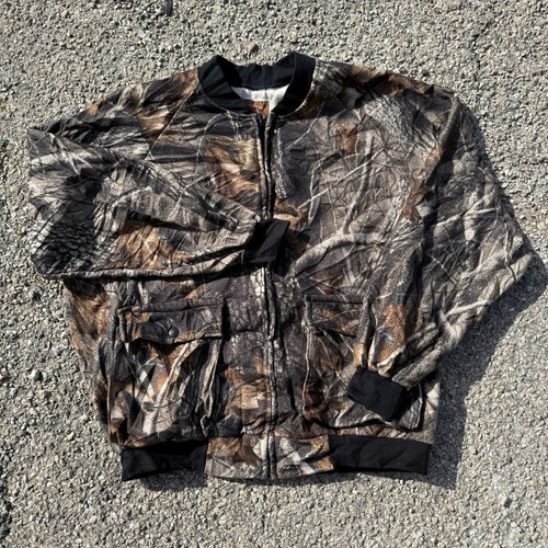 Vintage Outdoor Ace Puff Jacket Mens Large Camo Real Tree Bomber Hunting Forest
