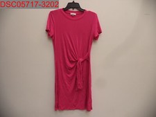NWOT - Calvin Klein Women's Pink Stretch Ruched Tie Front T-Shirt Dress, Size 8
