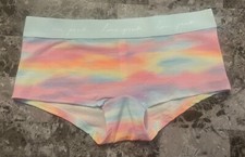 NWT VICTORIA'S SECRET PINK M SUNSET THICK LOGO WAISTBAND RARE BOYSHORT PANTIES