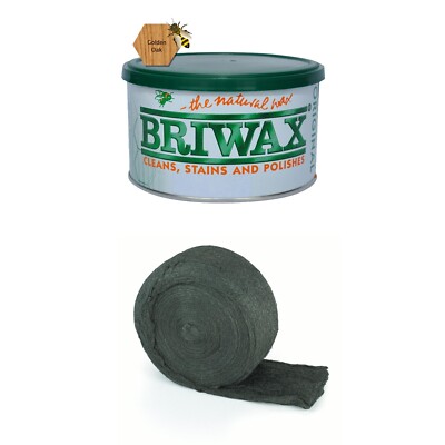 Briwax 1 Lb. Original Furniture Wax Polish with Oil-Free Steel Wool 0000