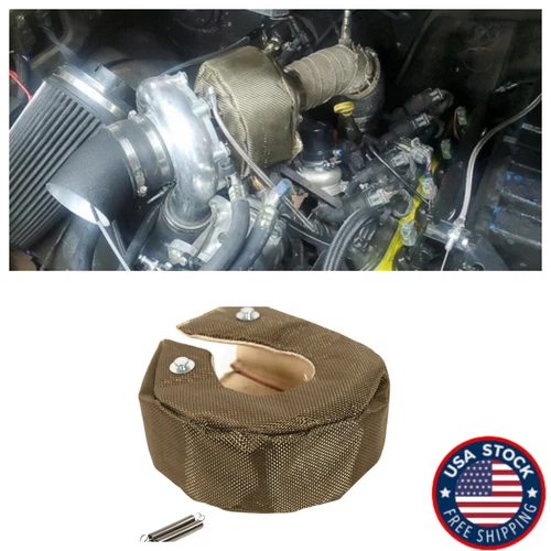 T3 Titanium Turbo Blanket Heat Shield Cover Wrap for Turbocharger with Springs - Picture 1 of 5