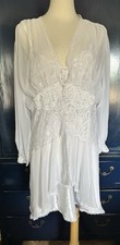 VICTORIA S SECRET VINTAGE WHITE BRIDAL SET ROBE CHEMISE LARGE