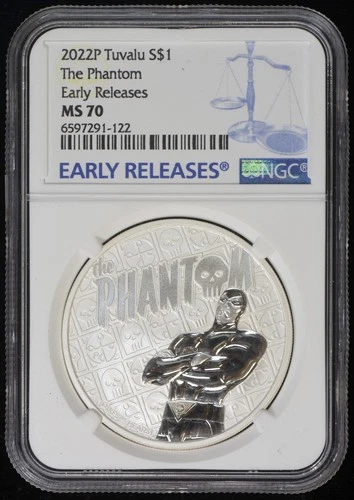 2022 P NGC MS 70 Tuvalu Silver $1 The Phantom Early Release