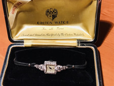 Wittnauer Antique Platinum 38 Diamond Dress Watch with Original Case