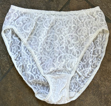 MAIDENFORM Med White PVT AFFAIR Hi Cut Sheer Lace Panties NWOT 40543 Vintage