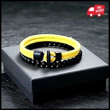 Fashion 2Pcs/Set Men Bracelet Natural 6mm Onyx Stone Beaded Braclet Homme 4mm
