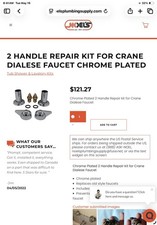Crane 2 Valve Rebuild Kit-CR142 Dialese New Opened box for vintage bathtub