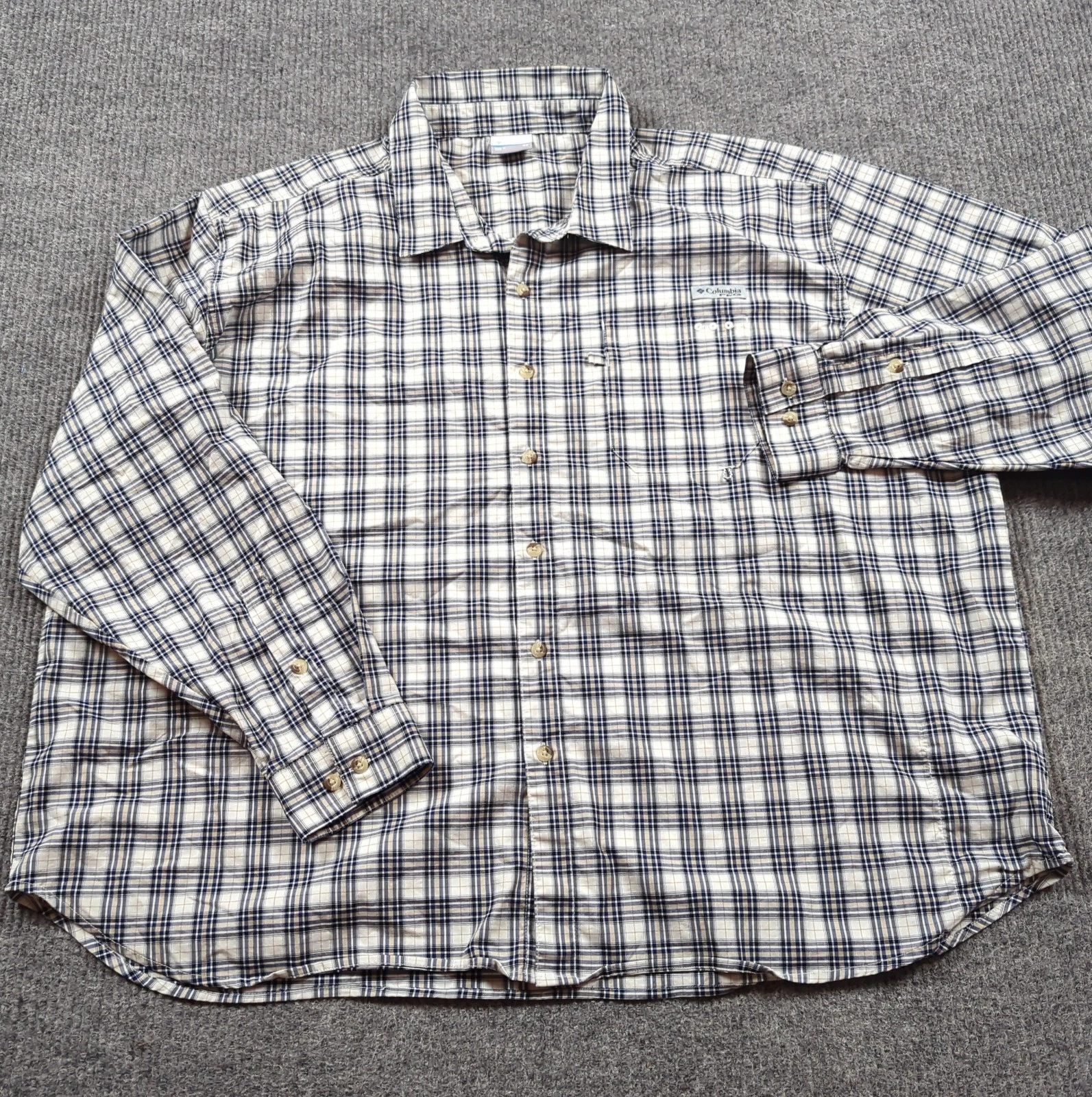 Columbia Shirt Mens 4XL Check Fishing PFG Long Sleeve Hiking Outdoor