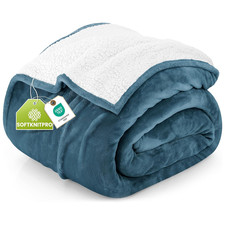 Blanket Sherpa Soft Lightweight Fleece Reversible Blanket for Bed King Size