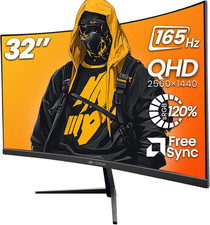 32" Curved Gaming Monitor, 2K QHD 2560X1440, 144Hz/165Hz VA Display, 1800R Scree