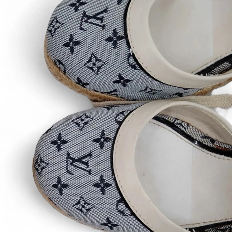 Alpargata para mujer Louis Vuitton azul Min Lin lona IT36 Foto 2 de 4