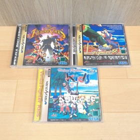 Sega Saturn Console Bundle w/ 2 Controllers 8 Games Tested Japan White HST-3220