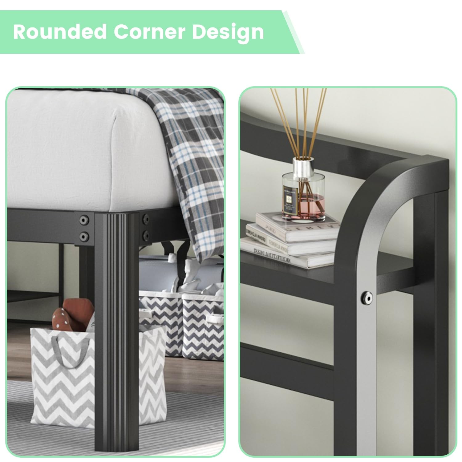 Twin Size Bed Frame - Storage Headboard with Charging Station, Easy Assembly,...