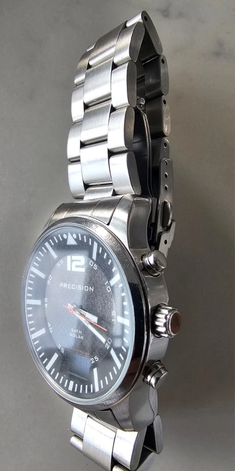 Точность Solar из нержавеющей стали аналоговый цифровой часы - Изображение 4 из 4