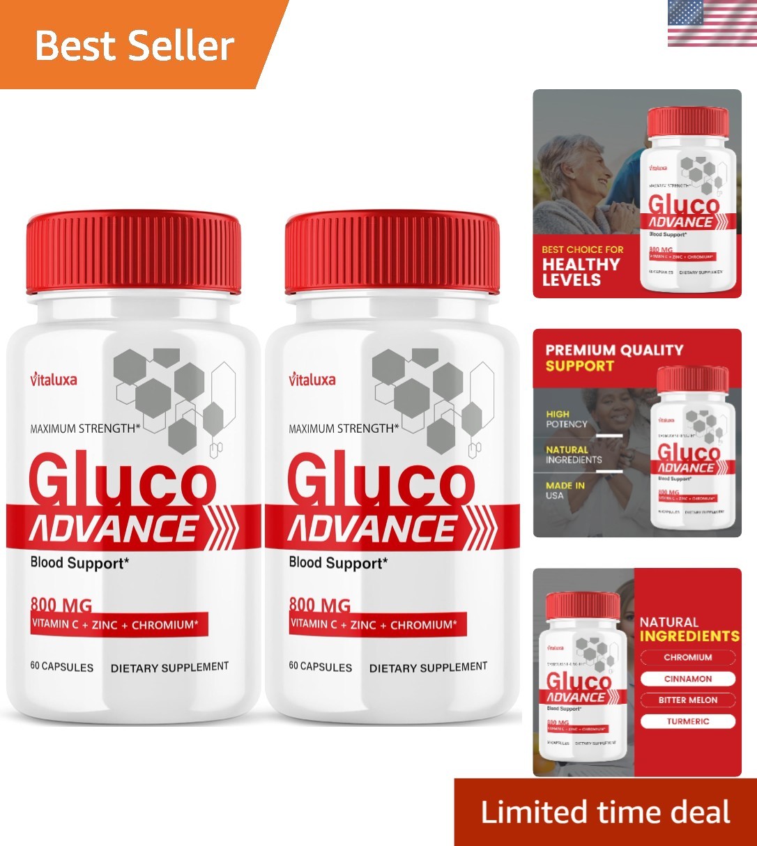 Gluco Advance: 2-Pack Capsules for Blood Sugar Balance & Joint Health Essentials