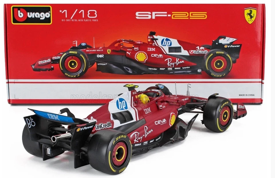 Ferrari SF-25 Lewis Hamilton #44 2025 1/18 Bburago F1 Formula 1 - Immagine 2 di 4
