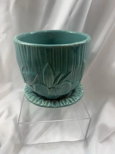 McCoy Sand Dollar Planter Teal 6”