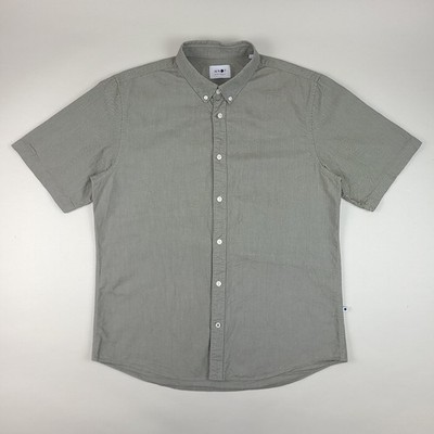 NN07 No Nationality Shirt Mens XL Gray Cotton Short Sleeve Sixten