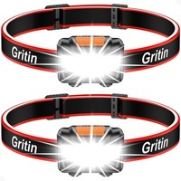 Gritin Stirnlampe Led, [2 StüCk] Led Stirnlampe Kopflampe Superhell Mit 3 Modi