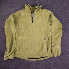 The North Face Pullover Womens Small Green High Pile Sherpa Fleece Quarter Zip