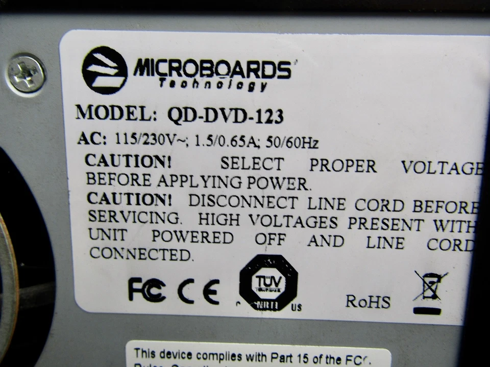 Microboards QD-DVD-123 - 3 Bay CD/DVD Duplicator - Used, with Power Cable Only - Image 4 of 4