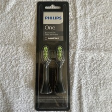 NEW 2 Replacement Heads Philips One Sonicare Electric Toothbrush BH1022/06 Black