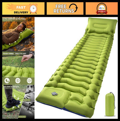 Ultralight Inflatable Sleeping Pad with Pillow & Foot Pump - Compact Camping Mat