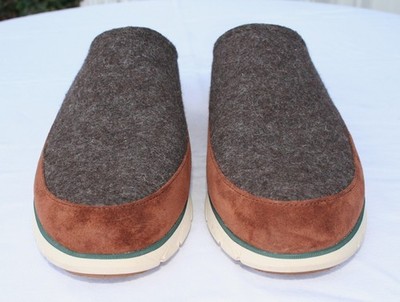 LL Bean Downeast Slip On Clogs Gray Wool Brown Suede Shoes Mens Size 11 LL Bean Downeast Slip On Clogs Gray Wool Brown Suede 522883  main image 2