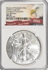 2020 (P) SILVER EAGLE ~ EMERGENCY PRODUCTION ~FIRST RELEASES ~ NGC MS70 ~ #060