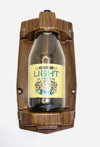 Vintage 1975 Schlitz Light Bottle Wall Sconce  Beer Sign 9.75”