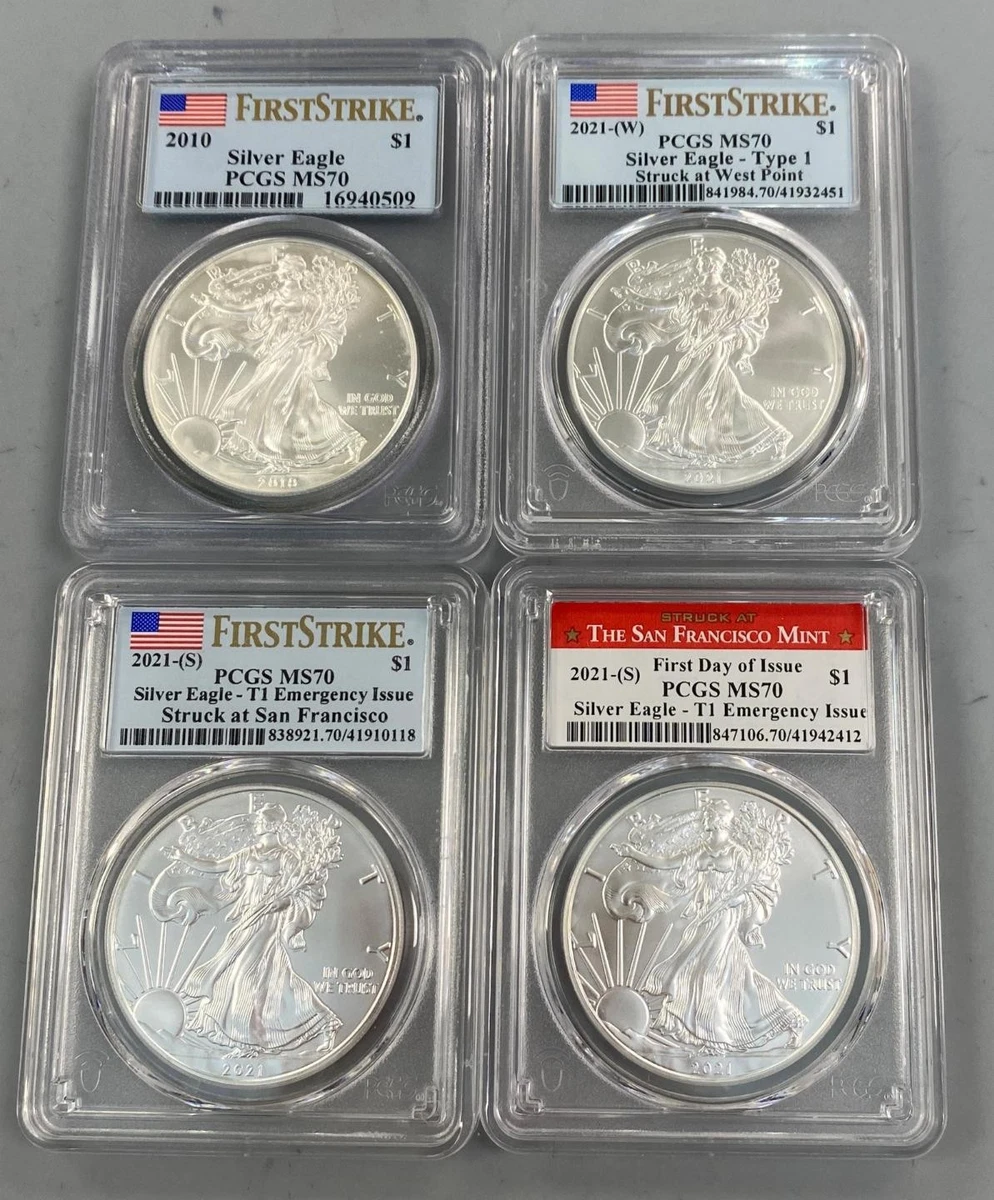 PCGS Certified American Eagle MS 70 Silver Bullion Coins for sale