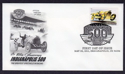 2011 INDIANAPOLIS 500 100th (Scott 4530) - Artcraft Pictorial Cancel FDC TC459