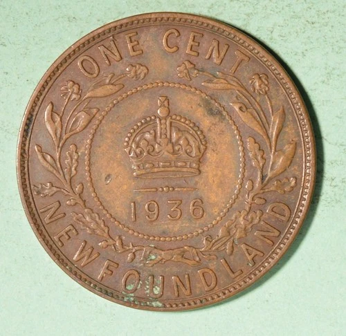 Photo of a 1936 Newfoundland Large Cent from an eBay sale