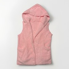 Unbranded Pink Hooded Sherpa Fleece Vest w/ Pockets Relaxed Fit Women Size M