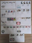 1982 fdc GB full set of commemorative stamps (8 sets) and a souvenir cover