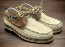 Sperry Topsider Mako Collection Boat Shoes Tan Ivory Leather  Mens 9 Fast Ship