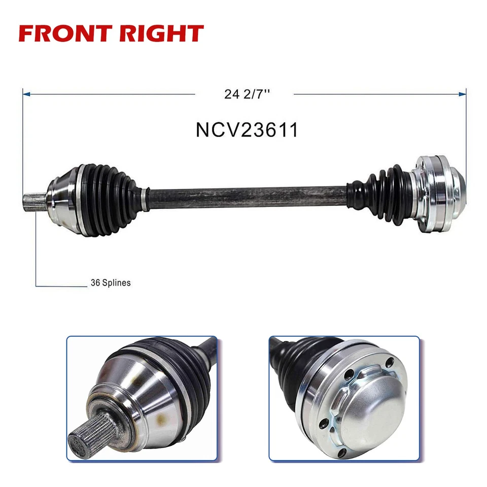 前右 CV 轴轴组件适用于 2003 2004 - 2006 奥迪 TT Quattro 1.8L AWD — 第 2/4 张图片