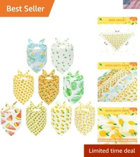 9-Piece Cute Dog Bandana Set - Summer Cooling Scarves for Medium & Large Dogs