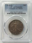 1916-D Walking Liberty Silver Half Dollar PCGS Genuine AU Detail Denver - Q591